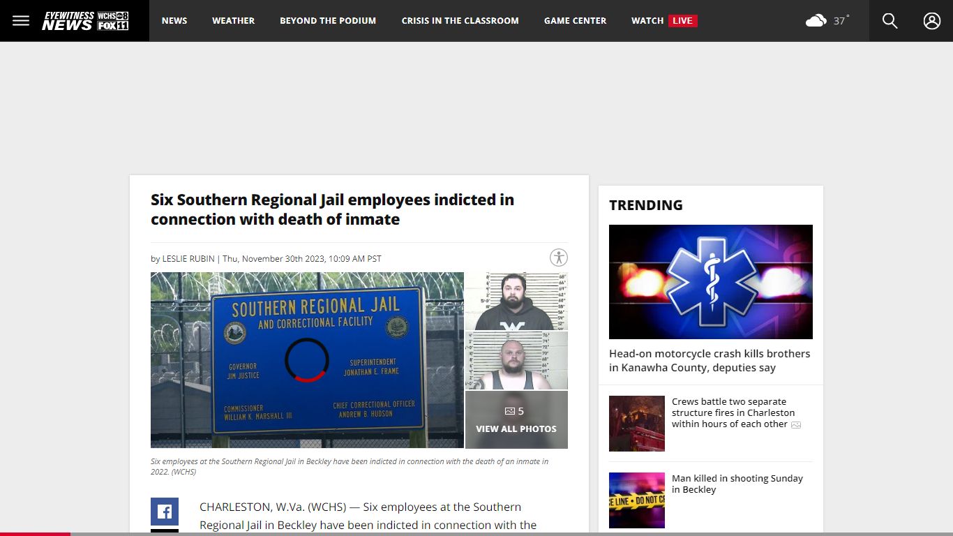 Six Southern Regional Jail employees indicted in connection with death ...